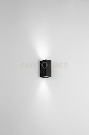 APPLIQUE ZENO SQUARE NERO 2 LUCI ATTACCO GU10 IP65 H.15,5CM