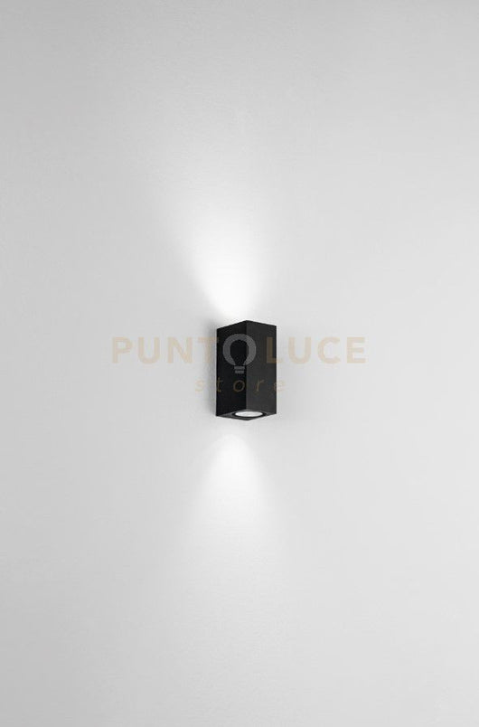 APPLIQUE ZENO SQUARE NERO 2 LUCI ATTACCO GU10 IP65 H.15,5CM