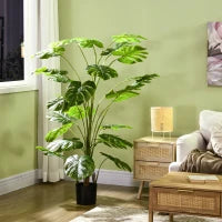 Pianta Artificiale Monstera Alta 180cm per Interno ed Esterno con Vaso Incluso