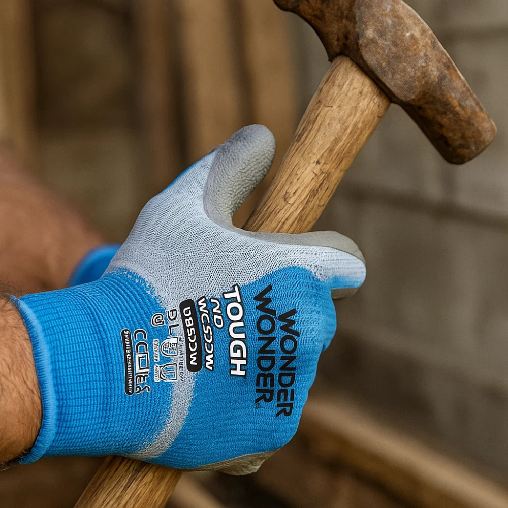 Guanti lavoro bee-tough ultraleggeri bianco celeste resistenza calore wondergrip *** misura 2 extralarge - xxl, confe...