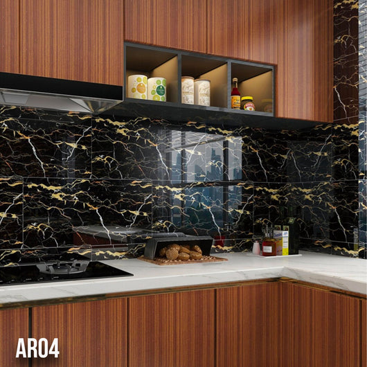 Pannelli in PVC Autoadesivi Effetto Marmo/Granito 60x30xcm Lussuosi, isolanti, idrorepellenti, ignifughi - AR-04 (30x60cm)