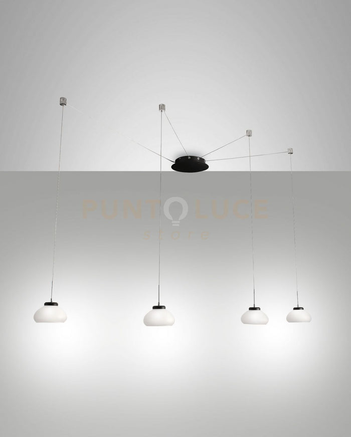 ARABELLA SOSPENSIONE BIANCA 4 LUCI SPOSTABILE A LED 3000K - 32W - 3020 lm DIMMERABILE SMART C/ACC.