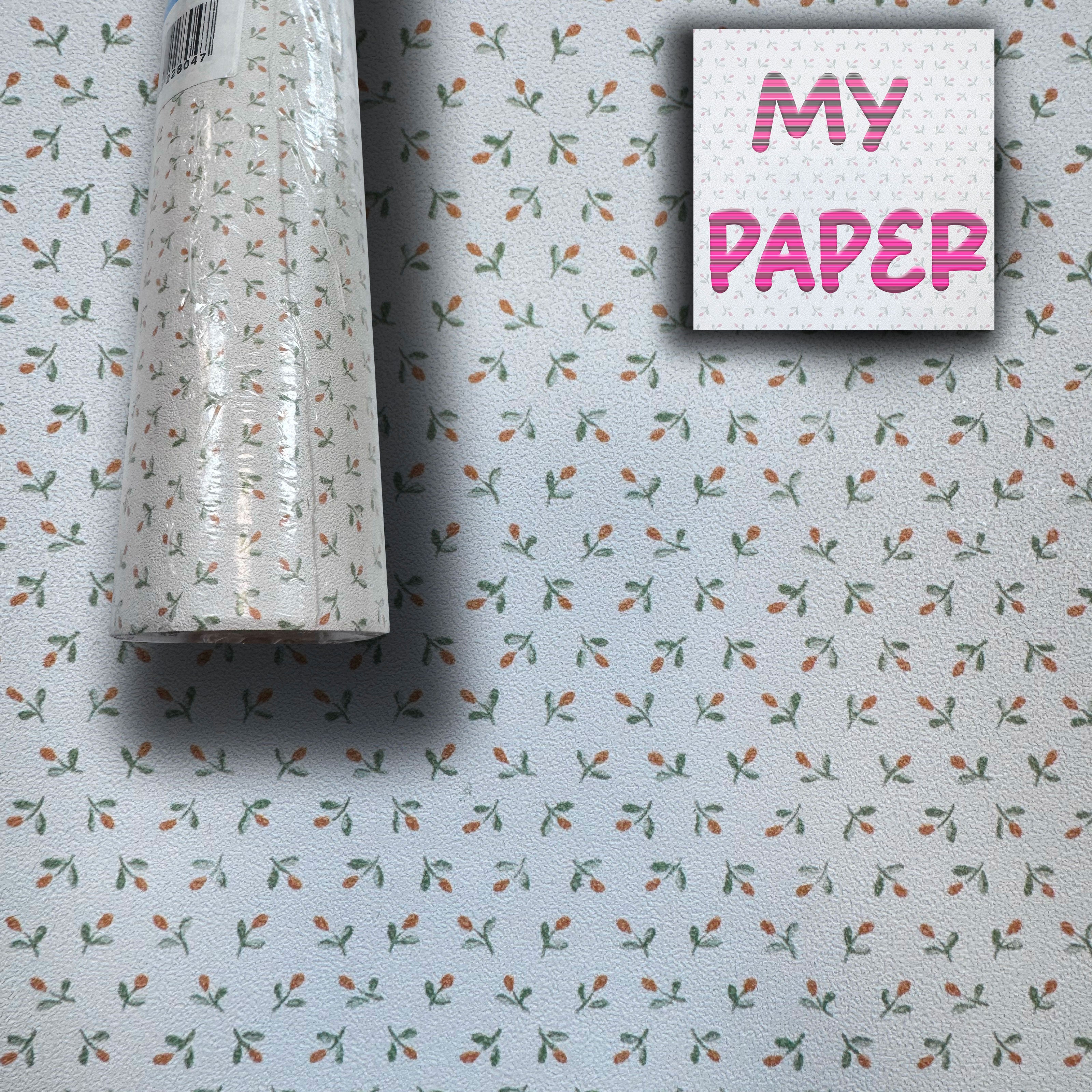 SUPER STOCK  al mq  - Rotolo da 5,2mq (10x0,52mt) di Carta da Parati vinilica Top Quality lavabile FIORELLINI ARANCIO