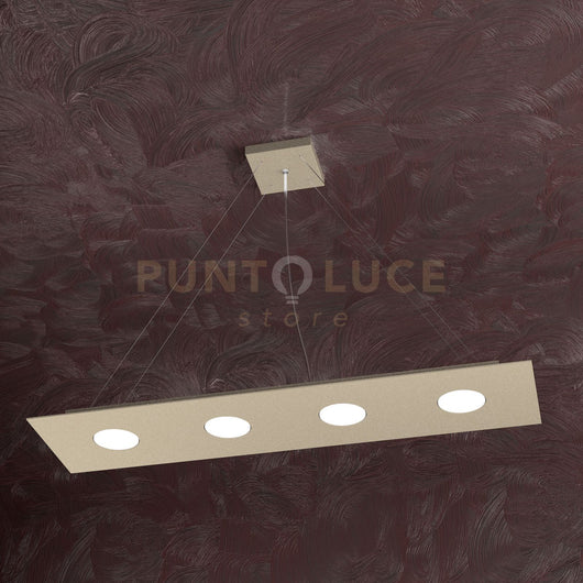 AREA SOSPENSIONE 4+3 LUCI BIEMISSIONE RETTANGOLARE SABBIA 1127-S4 R+3-SA