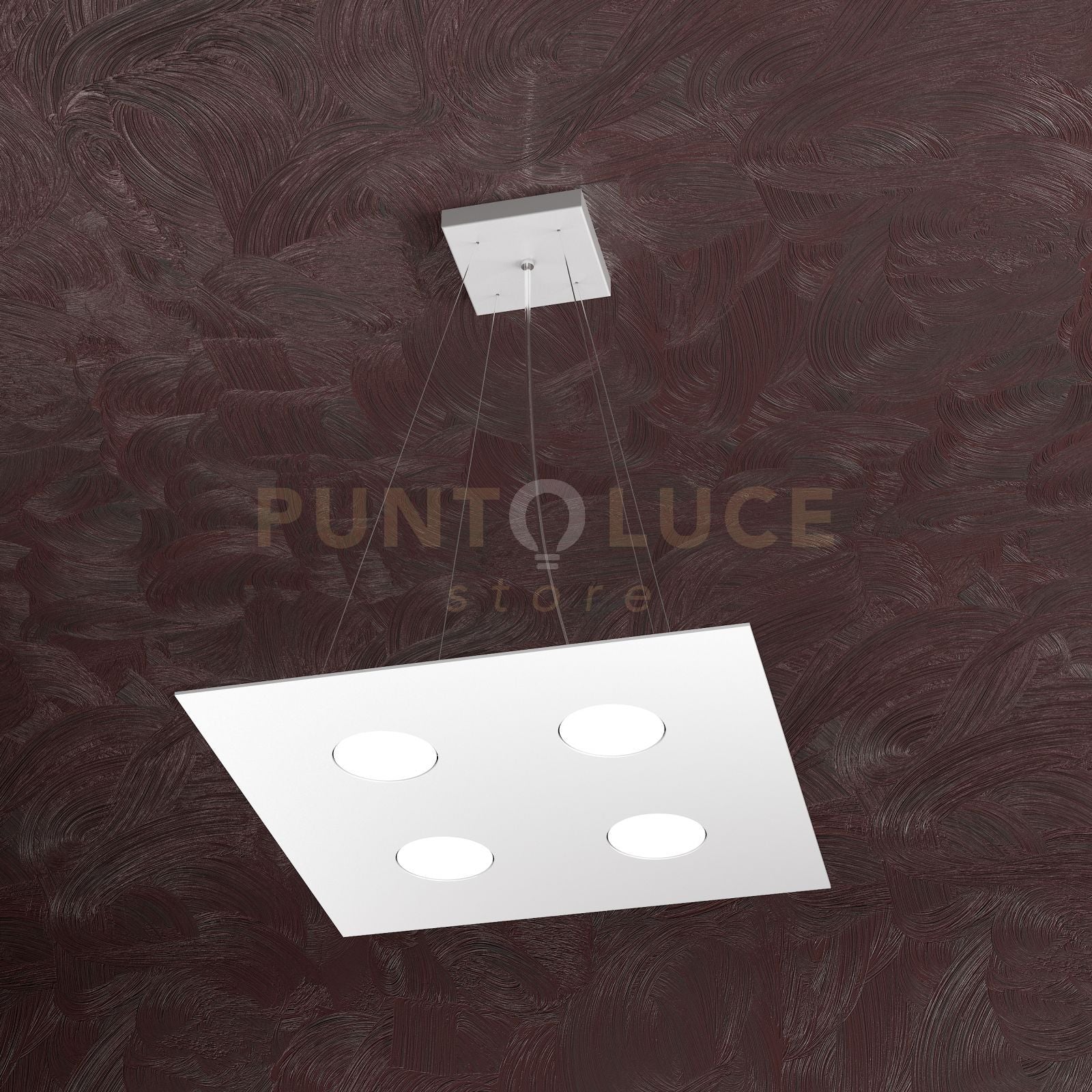 AREA SOSPENSIONE 4 LUCI QUADRA BIANCO 1127-S4-BI