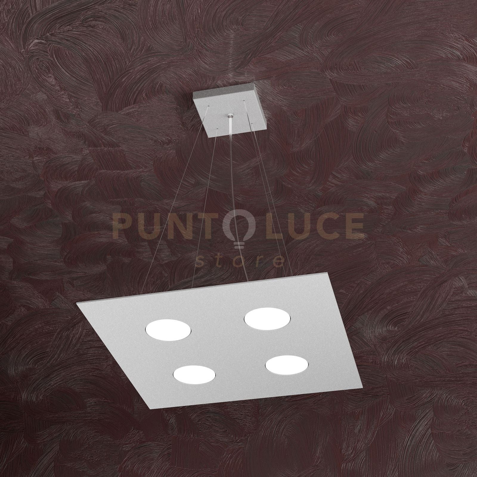 AREA SOSPENSIONE 4 LUCI QUADRA GRIGIO 1127-S4-GR