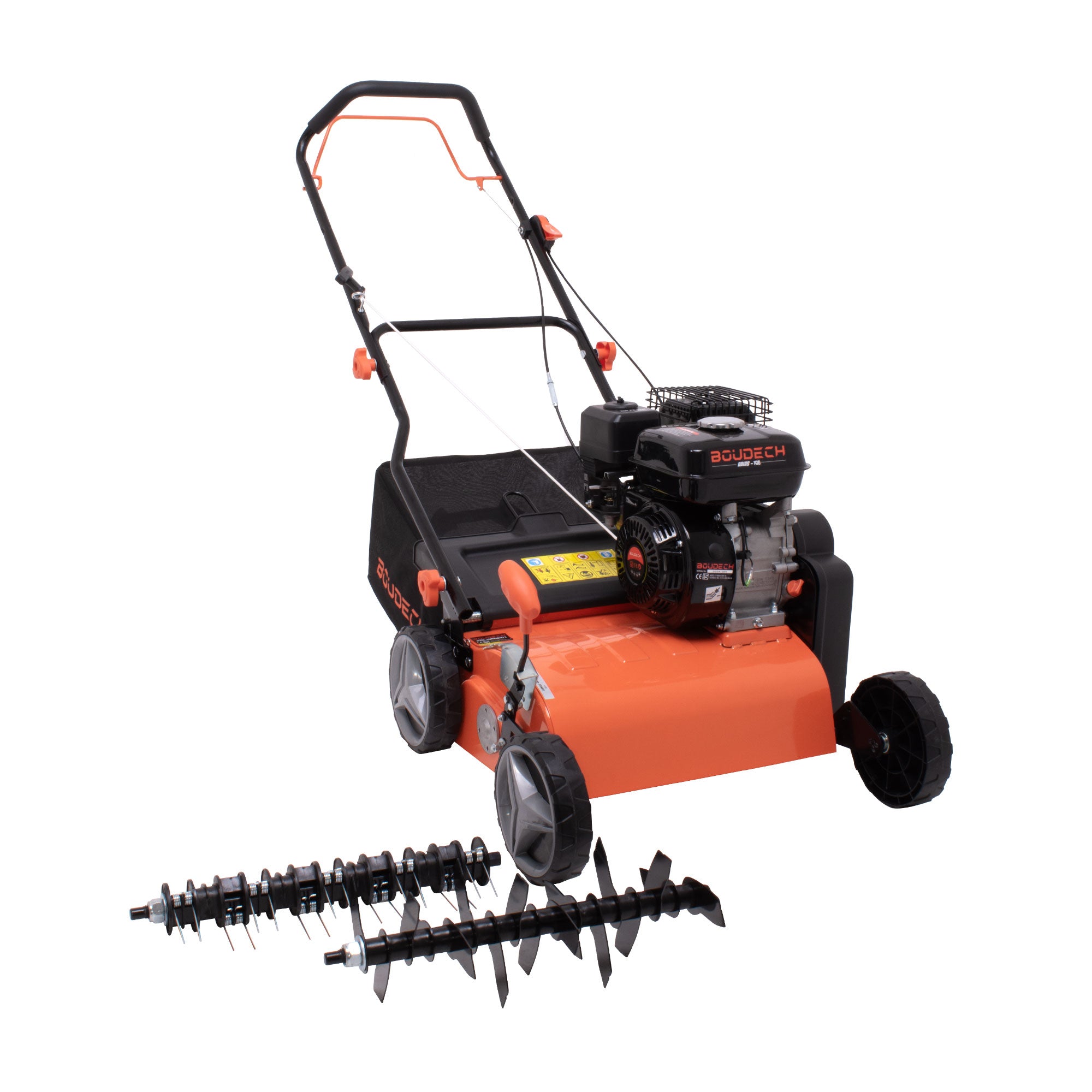 Arias 196 - Arieggiatore Multiuso a Scoppio 2 in 1 196cc 4Hp per Prato con Lame e Artigli Taglio 42 cm 6 Livelli di Profondità