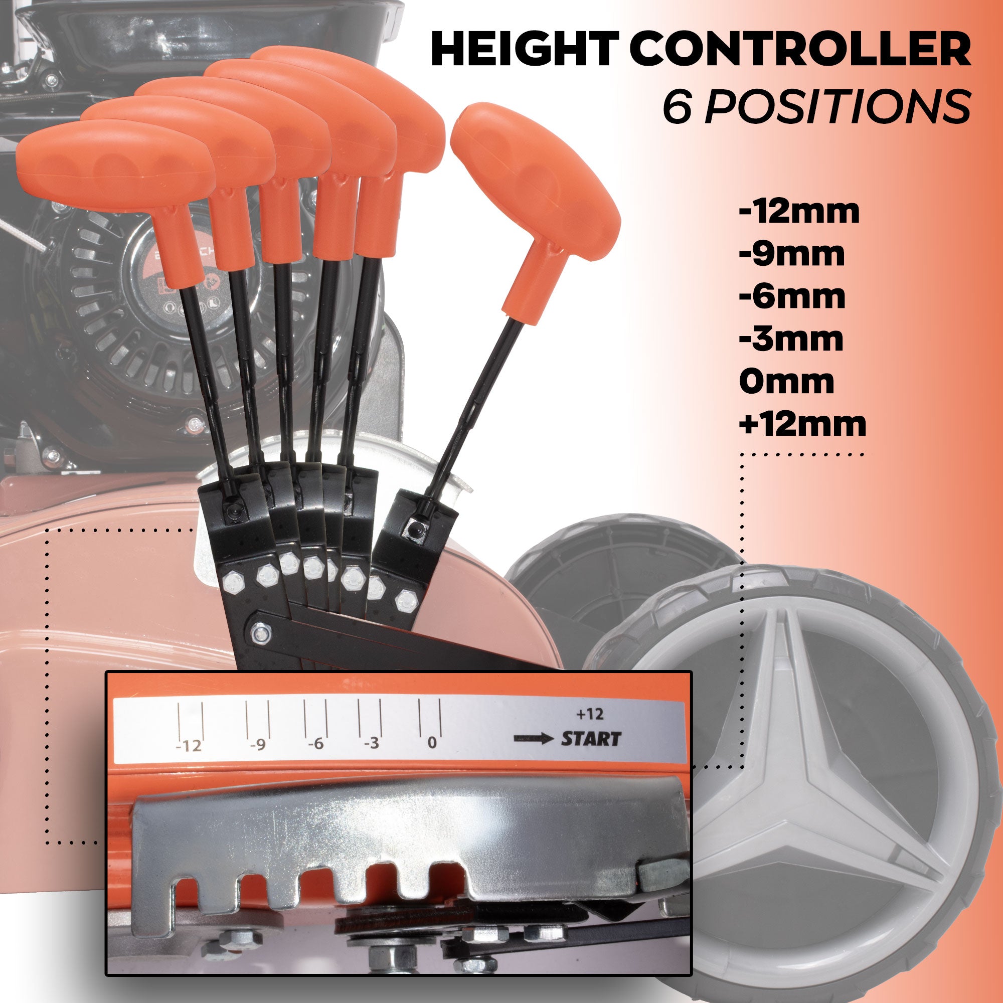 Arias 196 - Arieggiatore Multiuso a Scoppio 2 in 1 196cc 4Hp per Prato con Lame e Artigli Taglio 42 cm 6 Livelli di Profondità