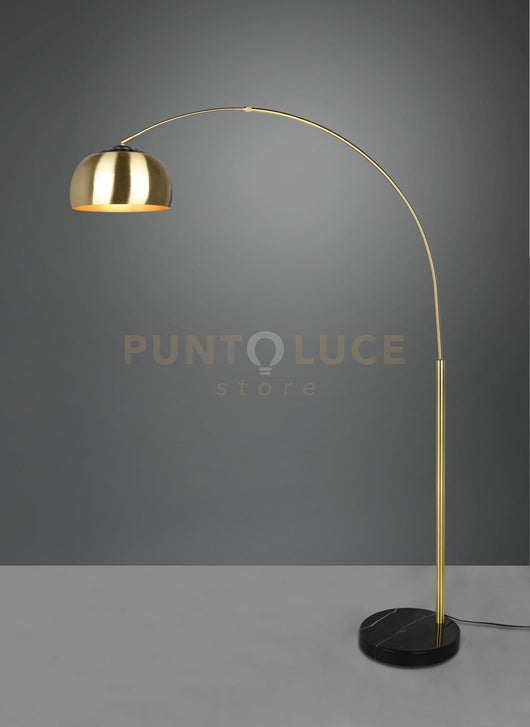 ARGENTINA PIANTANA AD ARCO METALLO OTTONE E NERO E BASE MARMO NERA H. 200CM 1 LUCE ATTACCO E27