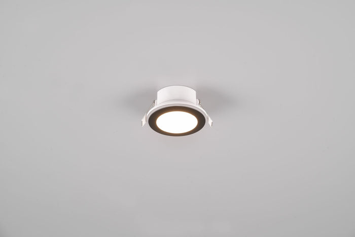 ARGUS FARETTO DA INCASSO LED  1W-4W 350lm, 3000K ROTONDO BORDO NERO + FUNZIONE RGB D. 8,2CM DIMMERABILE