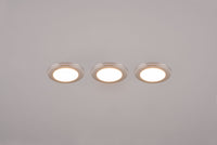 ARGUS KIT 3 FARETTI DA INCASSO LED 1W-4W 350lm, 3000K ROTONDI BORDO CROMATO + FUNZIONE RGB D. 8,2CM DIMMERABILE