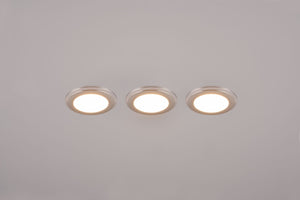 ARGUS KIT 3 FARETTI DA INCASSO LED 1W-4W 350lm, 3000K ROTONDI BORDO CROMATO + FUNZIONE RGB D. 8,2CM DIMMERABILE