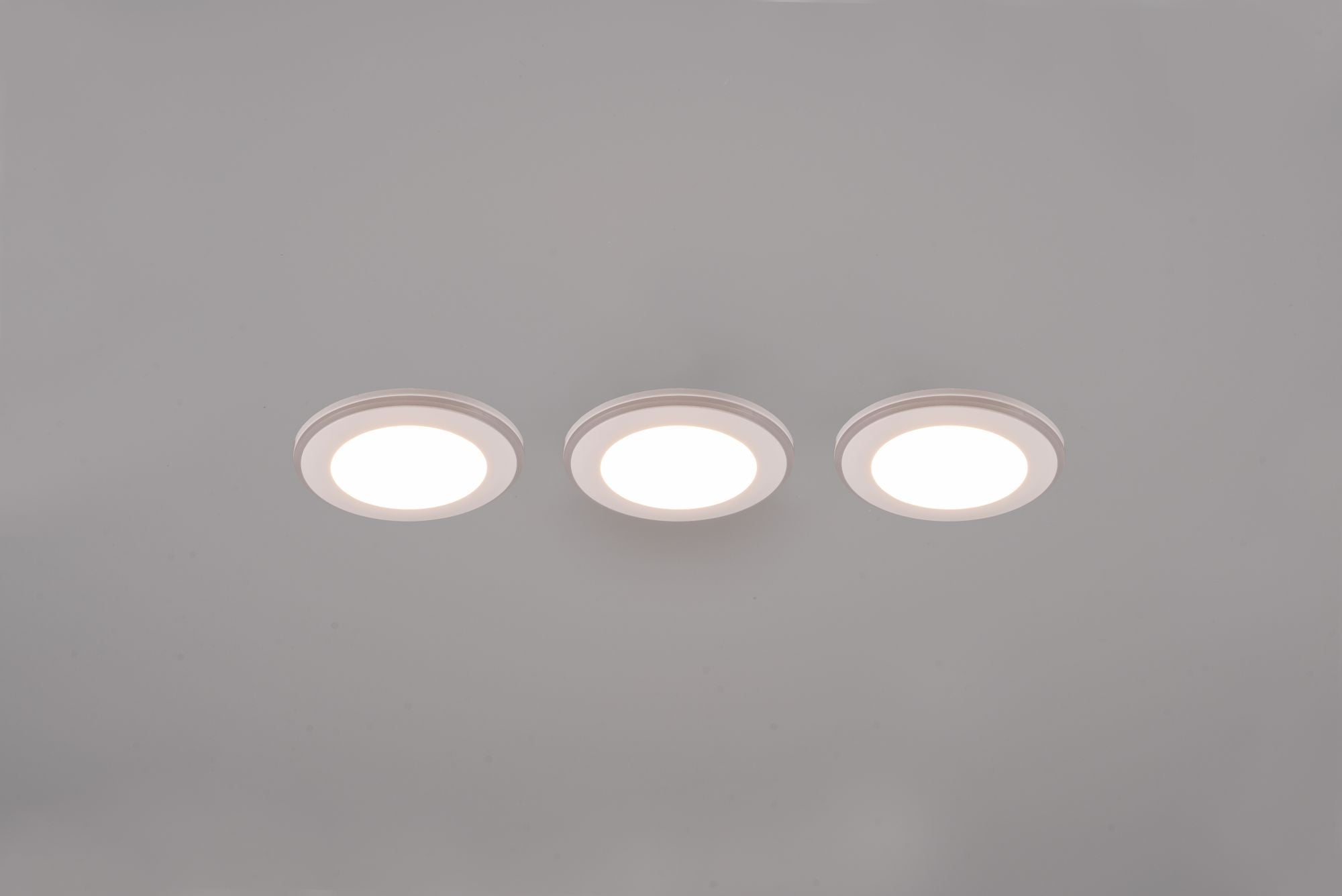 ARGUS KIT 3 FARETTI DA INCASSO LED 1W-4W 350lm, 3000K ROTONDI BORDO BIANCO + FUNZIONE RGB D. 8,2CM DIMMERABILE