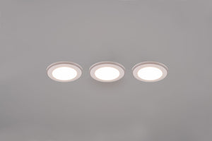 ARGUS KIT 3 FARETTI DA INCASSO LED 1W-4W 350lm, 3000K ROTONDI BORDO BIANCO + FUNZIONE RGB D. 8,2CM DIMMERABILE