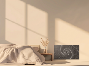 Radiatore elettrico fisso connesso WIFI con inerzia ceramica a secco 1500W ARIANE CONNECT orizzontale nero