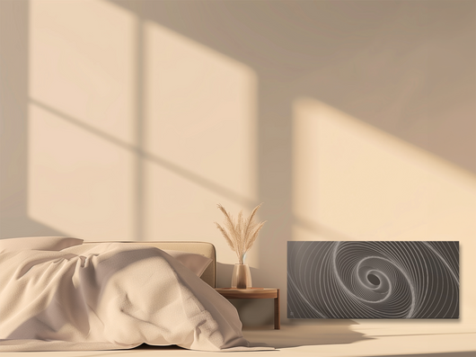 Radiatore elettrico fisso connesso WIFI con inerzia ceramica a secco 2000W ARIANE CONNECT orizzontale nero