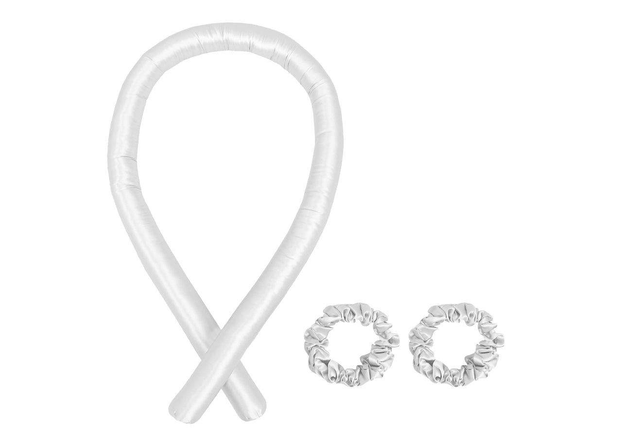 Tubo Arricciacapelli Senza Calore Capelli Ricci Boccoli In Seta In Tinta Unita - Arricciacapelli - Bianco