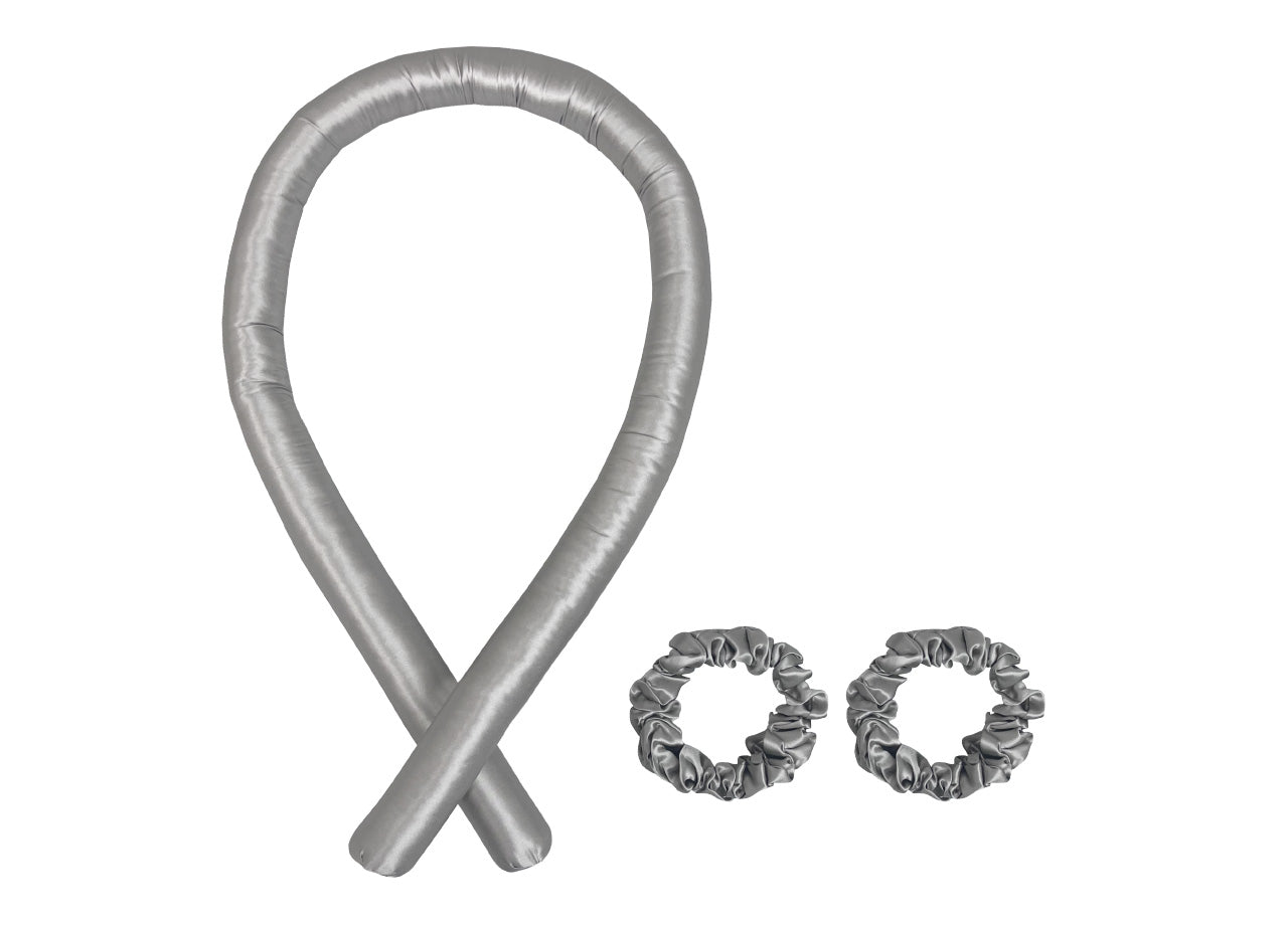 Tubo Arricciacapelli Senza Calore Capelli Ricci Boccoli In Seta In Tinta Unita - Arricciacapelli - Grigio Chiaro