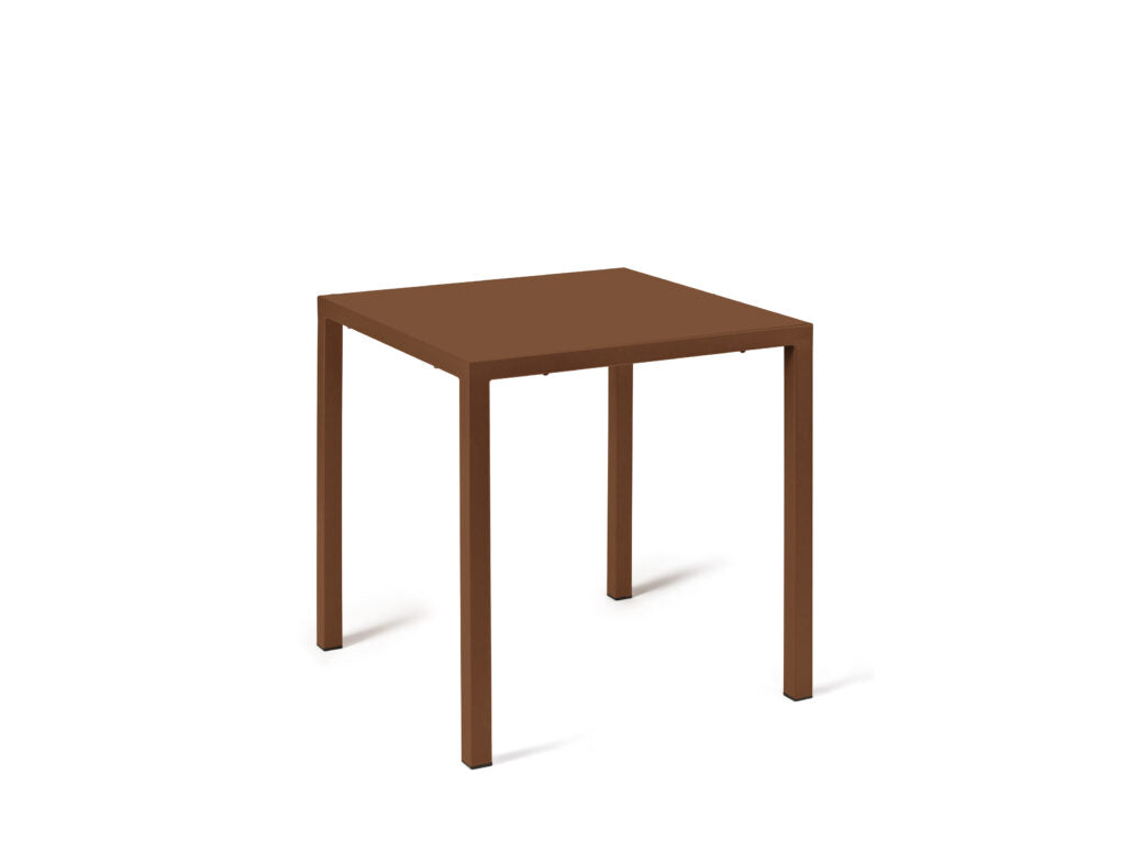 Tavolo Tetris 80X80 Corten per soggriono, arredo bar ed esterni