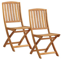 Set Da 2, Sedia Pieghevole Senza Braccioli Acacia