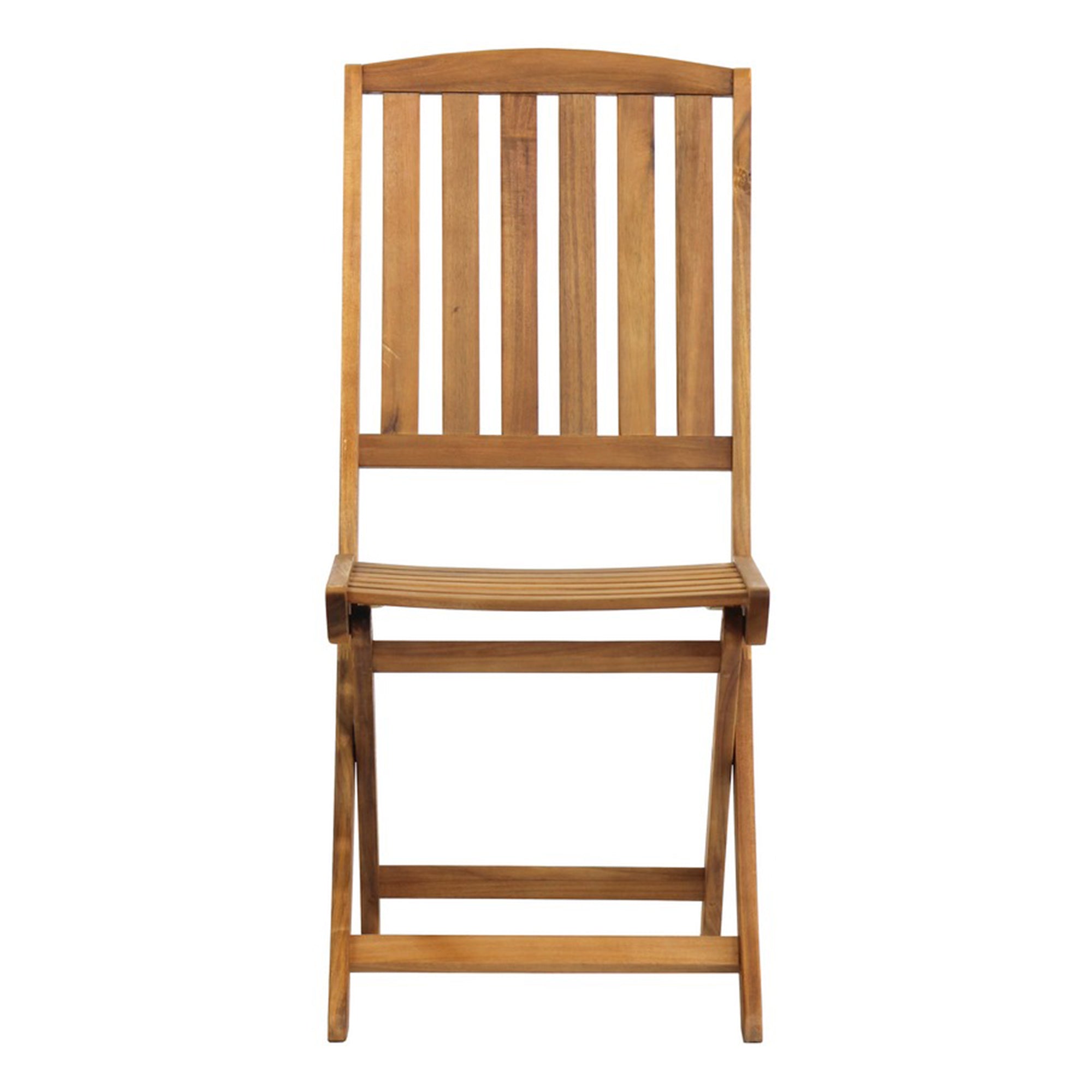 Set Da 2, Sedia Pieghevole Senza Braccioli Acacia