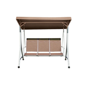 Dondolo 3 Posti - Bianco E Textilene Tortora per soggriono, arredo bar ed esterni