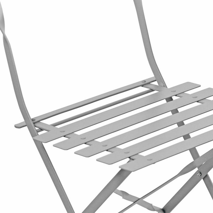 Set Filicudi Tavolo+2 Sedie Acciaio Grigio