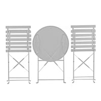 Set Filicudi Tavolo+2 Sedie Acciaio Grigio