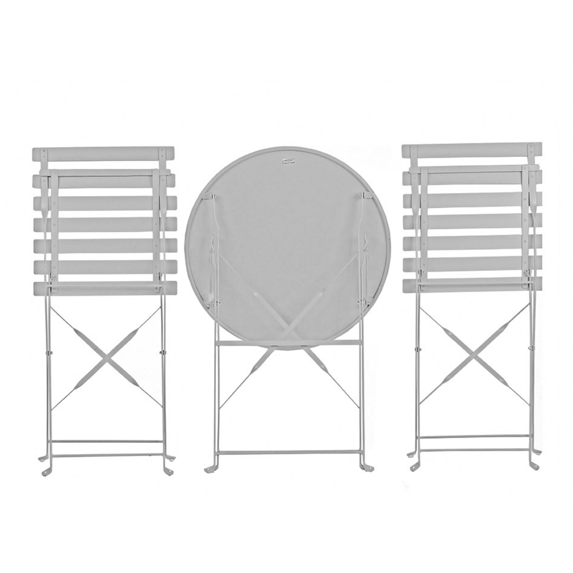 Set Filicudi Tavolo+2 Sedie Acciaio Grigio