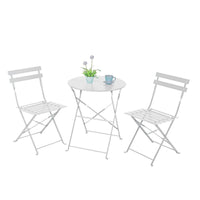 Set Filicudi Tavolo+2 Sedie Acciaio Bianco