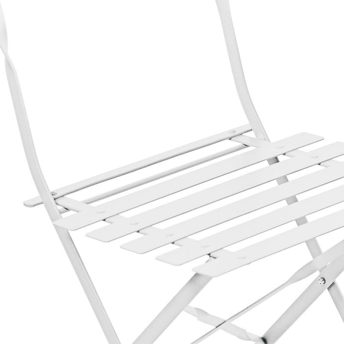 Set Filicudi Tavolo+2 Sedie Acciaio Bianco