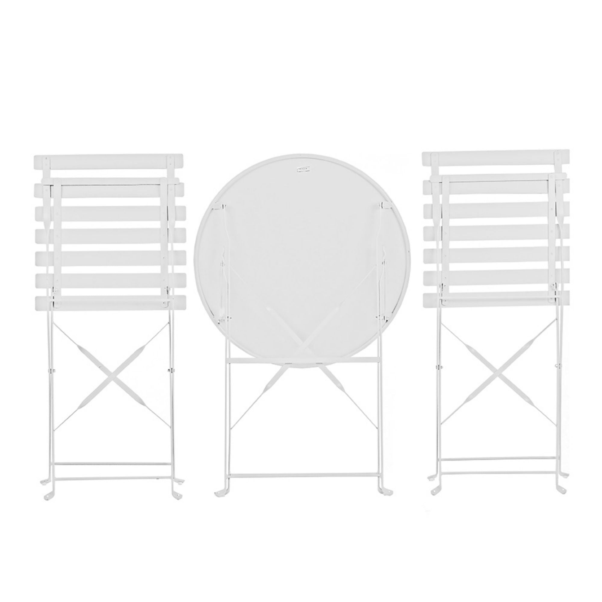 Set Filicudi Tavolo+2 Sedie Acciaio Bianco