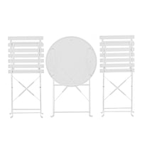 Set Filicudi Tavolo+2 Sedie Acciaio Bianco