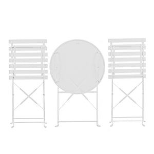 Set Filicudi Tavolo+2 Sedie Acciaio Bianco