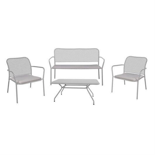 Set Divano+2Poltrone+Tavolino Grigio