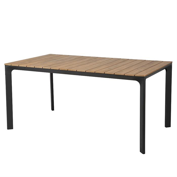 Tavolo Alluminio Antracite C/Doghe Legno 180*100 per soggriono, arredo bar ed esterni