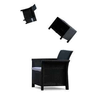 Set Holiday 2 Poltrone C/Tavolino Nero