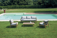 Set Saloto Sicilia In Acacia Con Corda Antracite per soggriono, arredo bar ed esterni