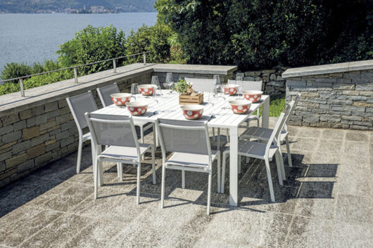 Tavolo Jeff 100/150*150 Alluminio Bianco per soggriono, arredo bar ed esterni