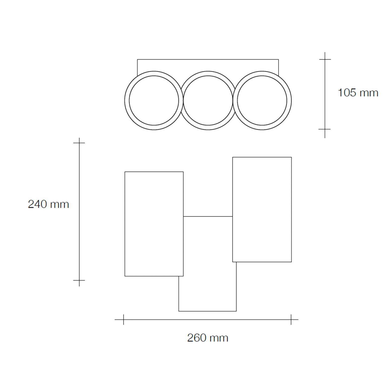 ARTA applique da parete 6 Luci attacco G9 Up/Down bianco in gesso L.260mm