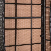 Lettino Prendisole da Giardino con Ruote, Sedia a Sdraio per Spiaggia con Altezza Regolabile in Rattan, Marrone e Crema, 200x73x103cm