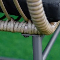 Set Mobili da Giardino Stile Boho in Rattan PE con 2 Poltrone, Divanetto e Tavolino