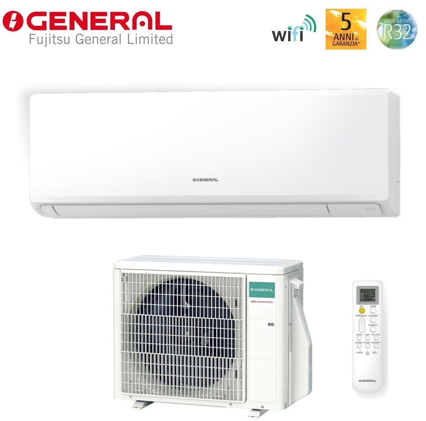 Condizionatore General Fujitsu KN 12000 Btu ASHH12KNCA R-32 Wi-Fi Integrato