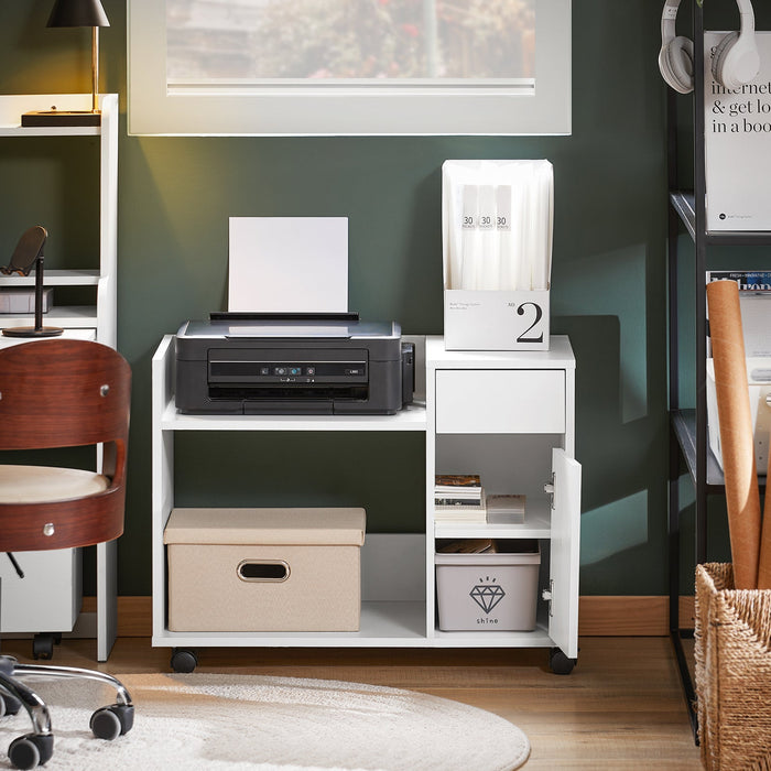 Carrello da ufficio Armadi archivio traslabili Supporto per Stampante 70x40x54 cm ASK02-W