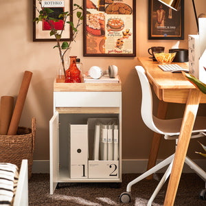 Carrello da ufficio Armadi archivio traslabili Supporto per Stampante 40x40x63 cm ASK03-W