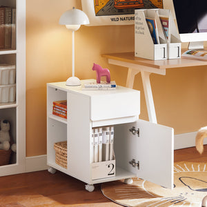 SoBuy Carrello Portaoggetti Supporto multifunzione per stampante e classificatore Armadio da ufficio Bianco 58x35x59cm ASK05-W