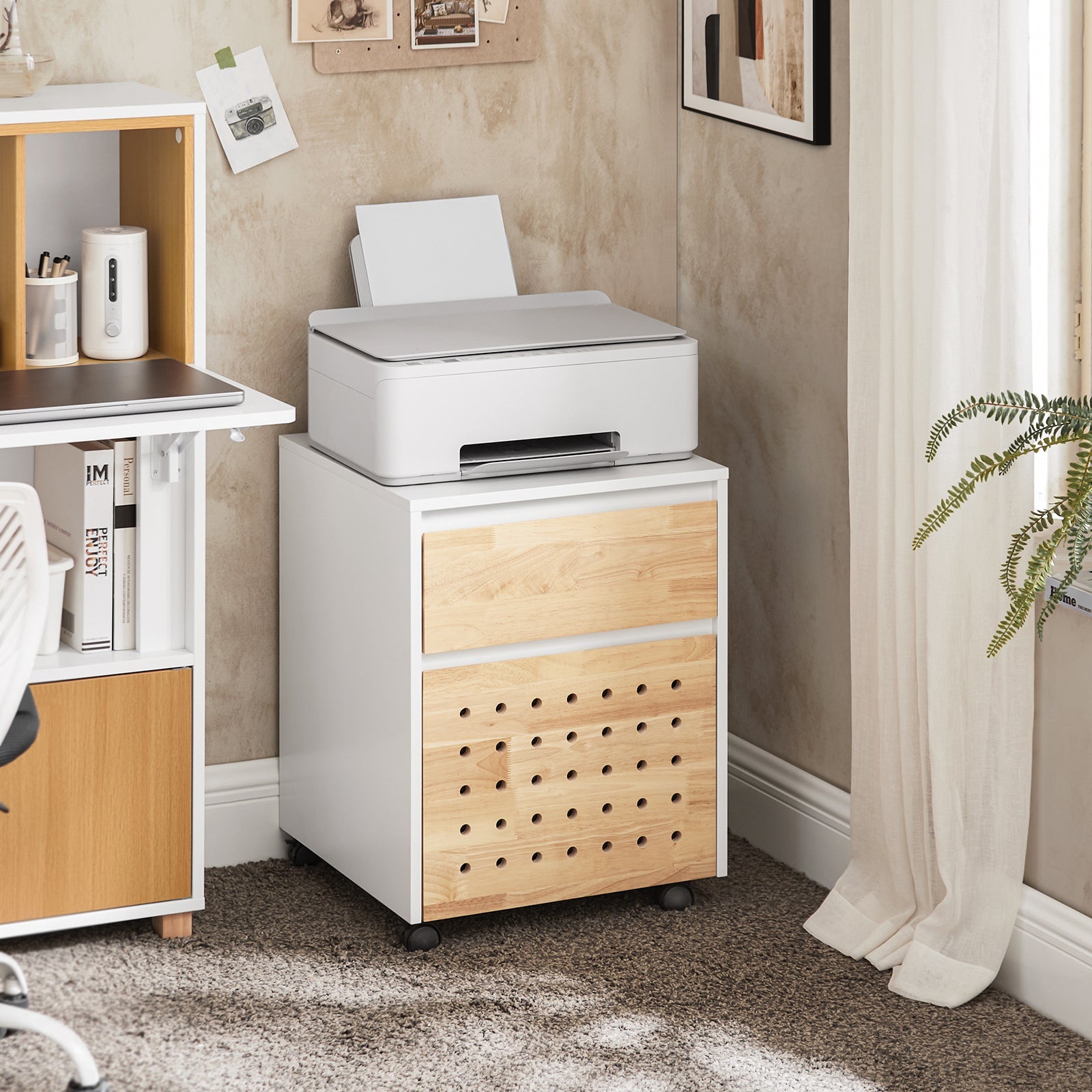 Carrello da ufficio Armadi archivio traslabili Tavolino 45x45x59cm ASK06-WN