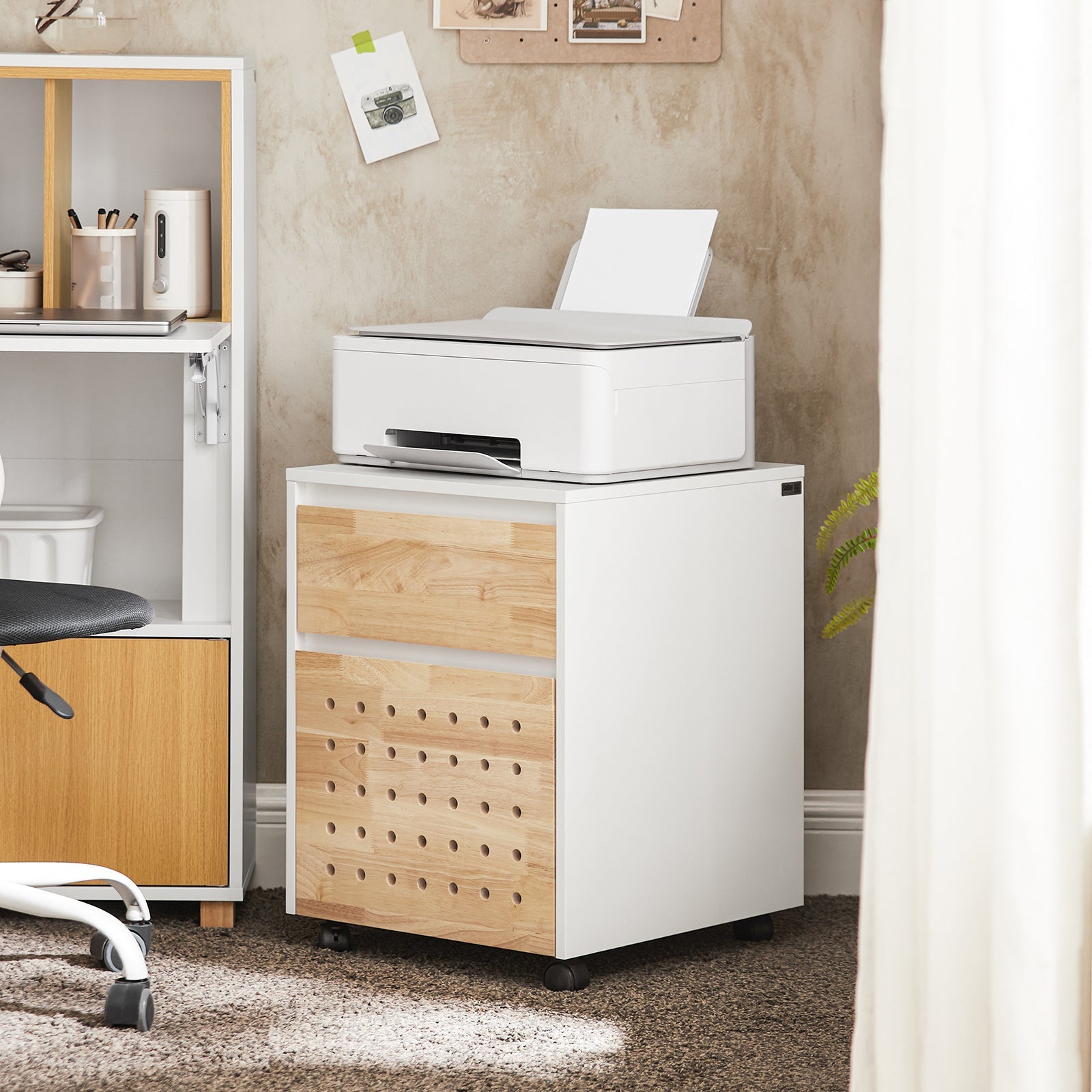 Carrello da ufficio Armadi archivio traslabili Tavolino 45x45x59cm ASK06-WN