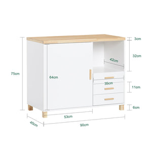 Tavolo da ufficio Armadi archivio Supporto stampante 90x45x75cm ASK07-WN