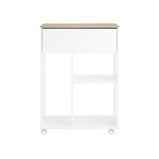 SoBuy Carrello da ufficio Carrello Portaoggetti con Cassetto Tavolino stampante 63x42x88cm ASK10-WN